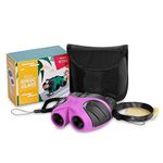 JRD&BS WINL Binoculars for Children Toys,Small Binoculars for 4-9 Year Girls Outdoor Toys,Festival Gifts for 5-12 Year Old Girls Boys to Theater or Opera(Pink)