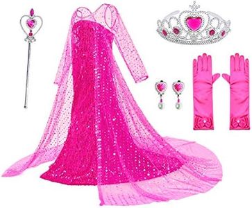 Luxury Princess Dress for Aurora Costumes with Shining Long Cap Girls Birthday Party 5T 6T