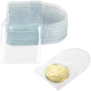 50 Piezas Fundas Monedas Cartones Para Monedas Bolsa Moneda Regalo Hecho de Plástico Transparente PVC Fundas Monedas, Para Recoger y Proteger Monedas (Cuadradas de 2,2 x 2 Pulgadas)