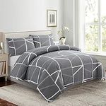 Marina Decoration Ultra Soft Silky Zipper Rich Printed Rayon from Bamboo All Season 3 Pieces Duvet Cover Set with 2 Pillowcases, Modern Fantasy Geometric Pattern Double/Full Size