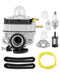 Carburetor Kit Fit for Hyper Tough HY26SST HY26SSTVNM 26cc Trimmer, Fit for Black Max BM25CSAC BM25SSAC 25cc 2 Cycle Gas Trimmer