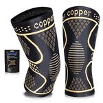 Copper Knee Braces for Men & Women, 2 Pack Knee Compression Sleeve, Best Knee Support for Running, Working Out, Weightlifting, Knee Pain, Meniscus Tear, ACL & Arthritis Pain Relief - Knee Sleeve