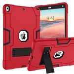 BENTOBEN for iPad Air 3rd Generation Case, iPad Pro 10.5" 2017 Case, 3 Layers Heavy Duty Rugged Shockproof Kickstand Protective Tablet Case for iPad Air 3 10.5" 2019 /iPad Pro 10.5" 2017, Red/Black