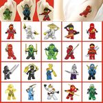 20 Pcs Ninja Temporary Tattoos Stickers Birthday Party Supplies Anime Cartoon Fake Tattoos Stickers Party Favors for Kids Boys Girls……