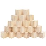 Belle Vous Large Wooden Cubes (20 Pack) - 5 x 5 x 5cm (2 x 2 x 2 inch) Wood Cubes - Unfinished Pine Wood Blocks - Educational Craft Cubes for DIY, Stamps, Art & Crafts, Puzzles, Numbers