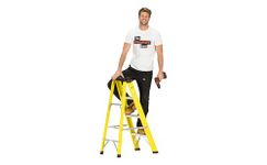 The Workplace Depot 4 Tread Fibreglass Step Ladder – Lightweight, Stable & EN-131 Certified – Professional-Grade Ladder for Electrical & Industrial Use