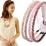 Ruihfas 6Pcs Bling Bling Double Rows Crystal Rhinestone Headband for Women Girls Thin Hair Hoop Fashion