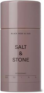 Salt & Stone Aluminum Free Deodorant | Extra Strength 48 Hour Protection for Women & Men | Made with Seaweed Extracts, Niacinamide & Prebiotics | Black Rose & Oud