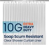 LiBa PEVA 10-Gauge Shower Curtain Liner, 72” W x 84” H - Clear, 10G Extra Heavy Duty Thickness for Bathroom