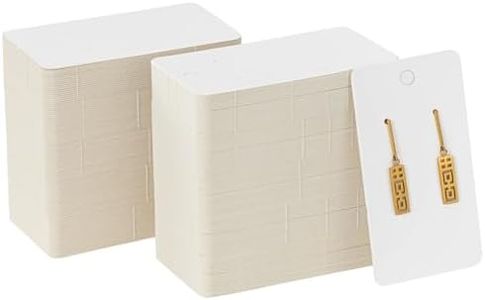 Juvale White Earring Display Cards, 200-Pack Hanging Earring Cards for Selling, Packaging, Storage, 500 GSM Thick and Sturdy Paper Material, Jewelry Holders (3.5x2 in)