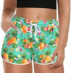 IN'VOLAND Women's Plus Size Swim Shorts Quick Dry Beach Boardshorts Floral Print Swimwear Bottom Trunks with Pockets 2024