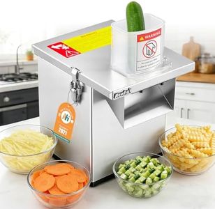 Newhai 4 in 1 Commercial Vegetable Processor Multifunctional Automatic Vegetable Slicer Dicer & Shredder Wavy Potato Cutter Machine 330lb/h Stainless Steel Vegetable Fruit Cutter 200W 110volt