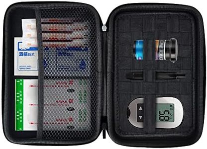 Mngijar Diabetic Supplies Travel Case, Diabetes Testing Kit Storage Bag, Glucose Meter Case Organizer for Blood Sugar Test Strips, Syringes, Pens, Insulin Vials and Lancets (Black)