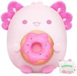 Mewaii Scented Stuffed Animal Cute Axolotl Plush with Sweet Donuts Scented Microbeads, Squishy Plushies Toy Gifts for Kids Girls Women