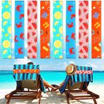 8 Pack Towel Bands for Beach Chairs Towel Clips for Pool Chairs Lounge Beach Cruise Chair Towel Strap Holder Elastic Windproof Beach Accessories for Summer Vacation (Fruit)