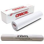 Oracal 651 Vinyl (12" x 10ft) Roll of Glossy White Permanent vinyl works with Cameo, Cricut and Silhouette - Bonus 1 3.8" Maple Leaf Permanent Decal