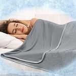 PAVILIA Cooling Blanket for Hot Sleepers, Lightweight Summer Blanket for Bed, Cooling Chill Throw Blanket for Night Sweats Absorb Heat for Adult Kids on Warm Night, Light Grey, 60x80inch, Twin