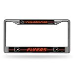 Rico Industries NHL Bling Chrome License Plate Frame with Glitter Accent, Philadelphia Flyers