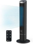 PureMate 43-Inch Tower Fan with Remote Control, Oscillating Bladeless Cooling Fan, 4 Speeds & 4 Wind Modes, 12 Hour Timer, LED Display, Portable Quiet fan for Bedroom Office and Home - Black