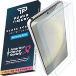 Power Theory for Samsung S24 Plus Screen Protector Double Tempered Glass, 9H Hardness, [Benefits American Cancer Society], Perfect and Easy Install Kit, 99% HD Bubble Free Clear, Case Friendly, 2 Pack