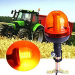 VGETTING 60 LED Rotating Flashing Amber Beacon Light, Flexible Mount Strobe Lamp with Plug Base Tractor Emergency Warning Light for Forklift Truck Tractor UTV