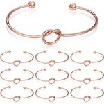 Hicarer 10 Pcs Wedding Bridesmaid Bracelet for Women Bridesmaids Gifts for Proposal Knot Cuff Bangle Knot Bridesmaid Bracelets, alloy