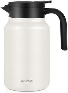 WYHVAND 51Oz Thermal Coffee Carafe for Hot/Cold, Stainless Steel Thermos Carafe for Hot Liquids, Dustproof Insulated Hot Water Carafe for Party/Home,Cream