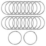 Uxcell 20 Pack Metal Curtain 3 Inch Snap Joint Drape Ring Loops for Bathroom Curtain Rods Plating Finish, Silver Tone