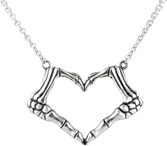 CONTROSE Skeleton bone hand necklace love sign pendant ? I LOVE YOU TO DEATH