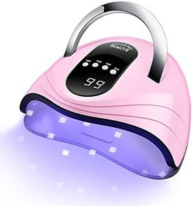 Sunrich UV Gel Nail Lamp 120W LED Nail Light Fast Nail Dryer for Gel Polish Curing with 4 Timers Portable Handle Large Space Automatic Sensor(Pink)