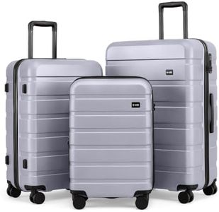 Coolife Luggage Set, Lightweight Durable Hardshell, 3 piece, Silver new