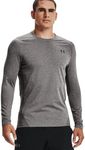 Under Armour Men's ColdGear Fitted Crew, Charcoal Light Heather (020)/Black, Medium