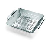 Weber Deluxe Grill Basket - Large (35 x 30cm), Heat Resistant & Dishwasher Safe BBQ Grill Pan made of Stainless Steel, suitable for all types of grills - Silver (6434)