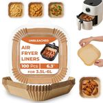 Roe Tenpo Air Fryer Liners, 100Pcs Disposable Baking Parchment Paper, Non-Stick & Greaseproof, Air Fryer Accessories for Ninja ON400UK AF140UK SL300UK, COSORI, Tefal, Russell Hobbs Air Fryer