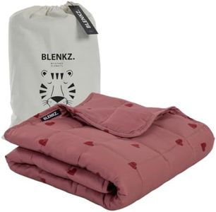 BLENKZ. Couverture lestée pour enfant - 5 kg - 140 x 200 cm - Couverture de détente avec surface en coton - Certifié Oeko-Tex (cœur rose, 5 kg - 140 x 200 cm)