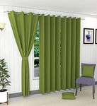 Decorvilla Room Darkening Set of 2 Piece Premium Heavy Blackout Curtains with Tie Backs for Window 6 Feet - Mehendi Green