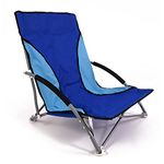 Nalu Folding Low Camping Chair Lightweight Foldable Portable Garden Beach Seat - Blue