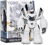 Silverlit Robo Blast, Large Interactive Robot, Shoots Darts from Fist, 34cm Tall, Programme up to 20 Steps, Dances, Plays Music, LED Face, Robots for Kids 5-14 years, Best RC Toy Robot