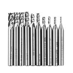 Linkstyle 10PCS HSS Drill End Mill Bits Set (1.5-6mm), 4 Flute CNC Carbide Straight Shank Milling Cutter Tool for Cutting Milling Wood Aluminum Steel Titanium Metal Steel