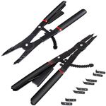 Chazcool Heavy Duty Snap Ring Pliers, 16" Large Snap Ring Pliers Heavy Duty, 2 Piece Snap Ring Plier Set External and Internal Pliers With 12 Tips, 0° 15° 45° 90° Tips