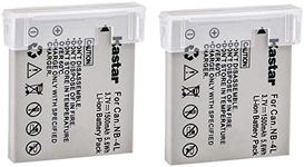 Kastar NB-4L Battery 2-Pack Replacement for Canon PowerShot SD30, SD40, SD200, SD300, SD400 SD430 SD450, SD600 SD630, SD750 SD780, SD940 SD960, SD1000 SD1100 SD1400, TX1, ELPH 100 300 310 331 VIXIA