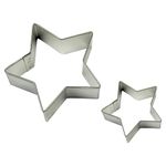 PME Star Cookie and Cake Cutters, Small and Large Sizes, Set of 2, Silver