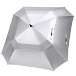 G4Free Extra Large Golf Umbrella Sun Protection Double Canopy Vented Square UV Umbrella Windproof Automatic Open 68 Inch Oversize Stick Umbrella for Men Women