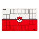 The Gaming Mat Company 2 Player Compatible Pokemon Playmat for Pokemon Cards - 28" x 18" x 0.08" Red & White Battle Mat Stadium Board for Pokemon TCG Playmat Game & Pokemon Mat Trading Card