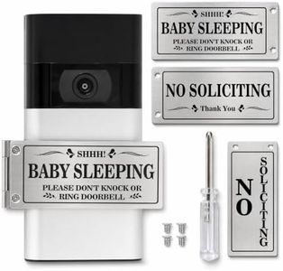 Baby Sleeping Don‘t Knock or Ring Doorbell,Rotatable No Soliciting Doorbell Cover. Metal sign for front door/house/Home. Great gift for moms with sleeping babies,Easy to install.,Very effective. (Silver)