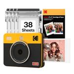 KODAK Mini Shot 3 Retro 3x3” Instant Digital Camera & Photo Printer, 38 Sheets, 2-in-1 Portable Print Camera, Bluetooth Smartphone Printer for iOS & Android, 4PASS Dye Sublimation, Yellow