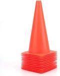 12 Inch Orange Traffic Training Cones, Plastic Safety Parking Cones, Agility Field Marker Cones for Soccer Basketball Football Drills Training, Outdoor Sport Activity & Festive Events - 12 Pack