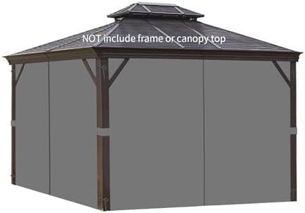 homegroove Gazebo Curtains Outdoor Waterproof 10 * 10ft, Privacy Curtains 4-Panels, Gazebo Replacement Curtain with Zipper for Garden, Patio, Yard (Only Curtains) Gray
