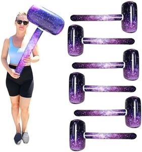 Zugar Land Galaxy Print Mallet (32 Inch) (6 Pack) Vinyl Inflatable Hammer for Pools and Beach Parties Science Themed (6 Pack)