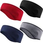 Syhood 4 Pieces Kids Fleece Headband Winter Ear Warmer Ear Muff Headbands for Child Outside Sporting Running, Classic Color